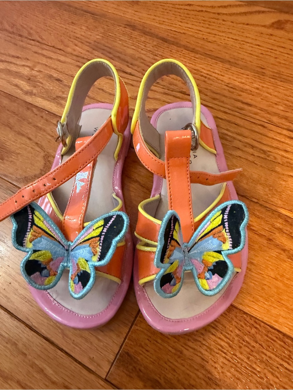 Sophia Webster Pink & Orange Butterfly T-Strap Sandals